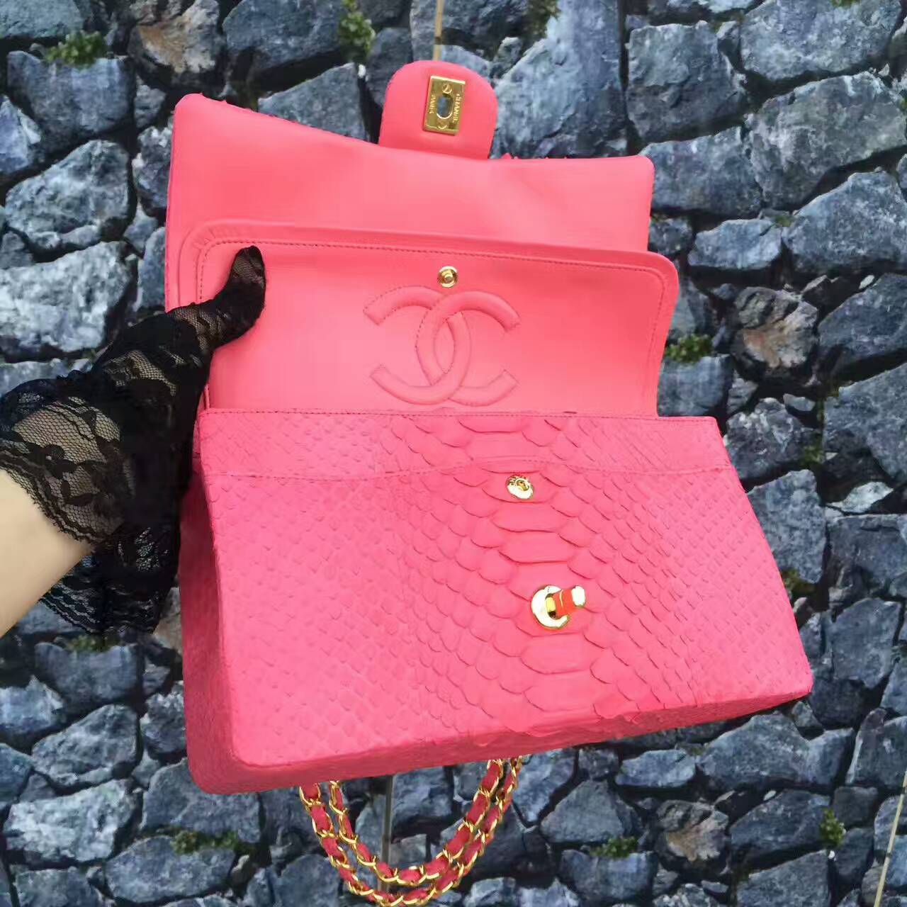 Túi xách Chanel Classic da trăn siêu cấp