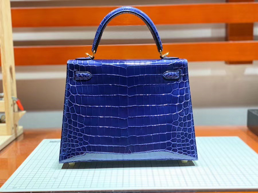 Túi  xách Hermes Kelly da cá sấu may tay 100%