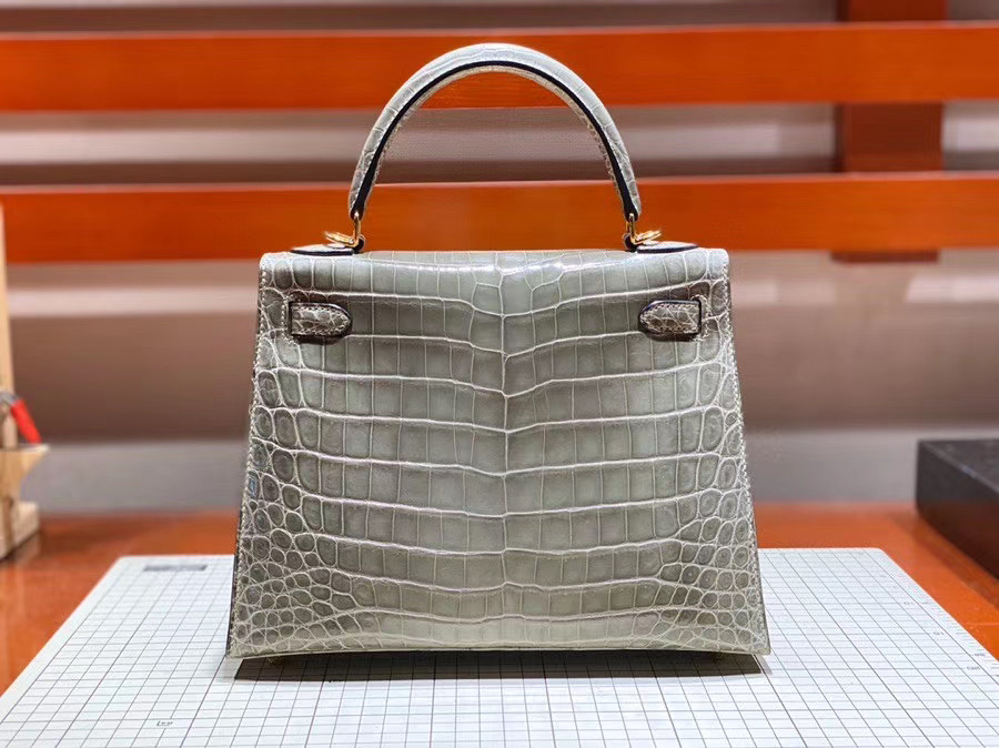 Túi  xách Hermes Kelly da cá sấu may tay 100%