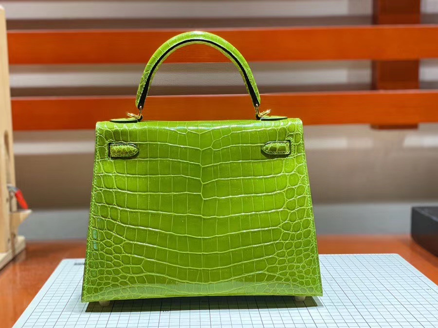 Túi  xách Hermes Kelly da cá sấu may tay 100%