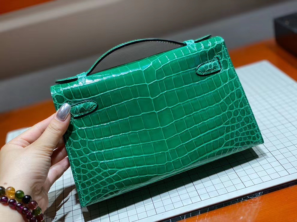 Túi xách Hermes Kelly da cá sấu may tay 100%