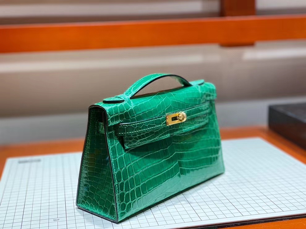 Túi xách Hermes Kelly da cá sấu may tay 100%