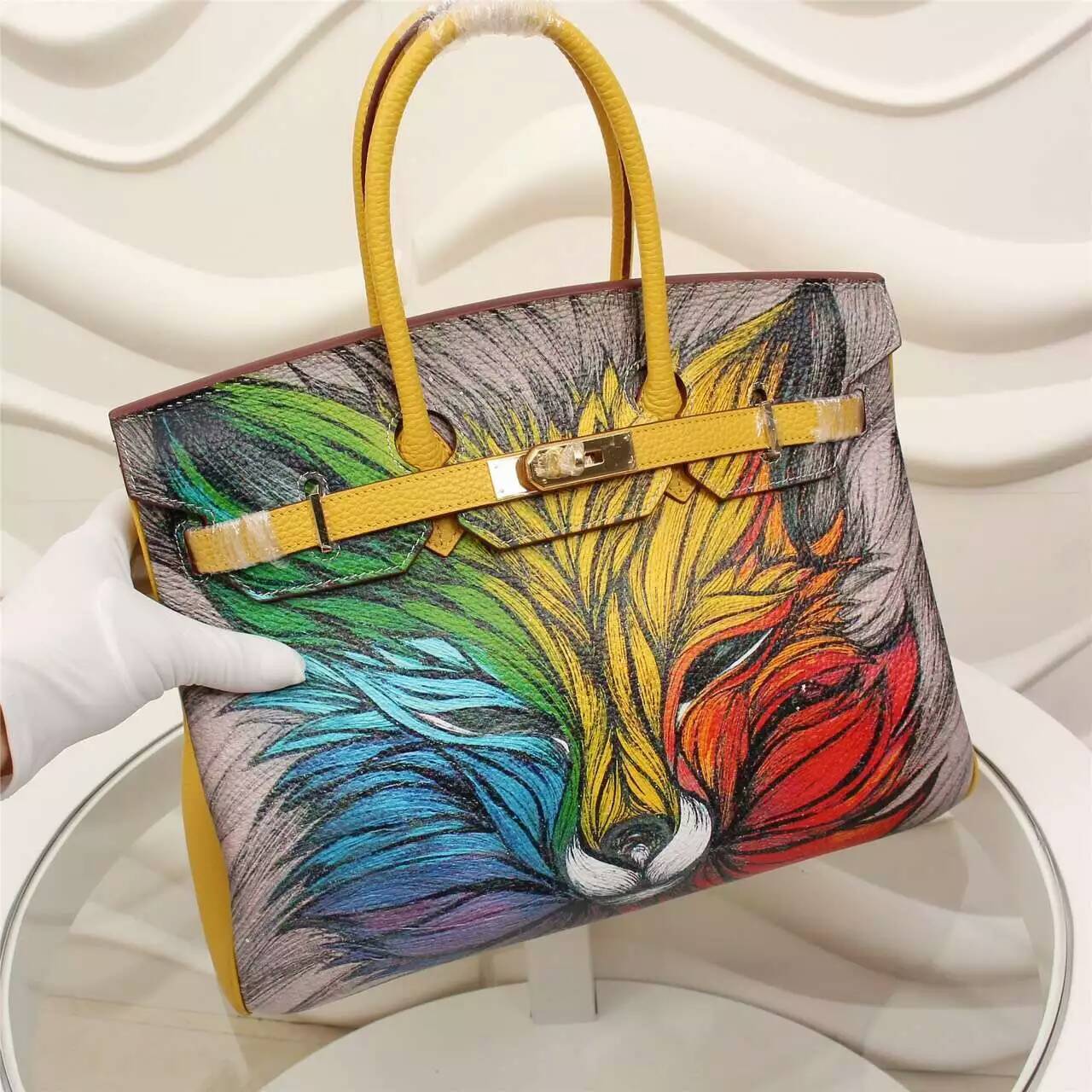 Túi  xách Hermes Birkin hoa văn size 35 siêu cấp