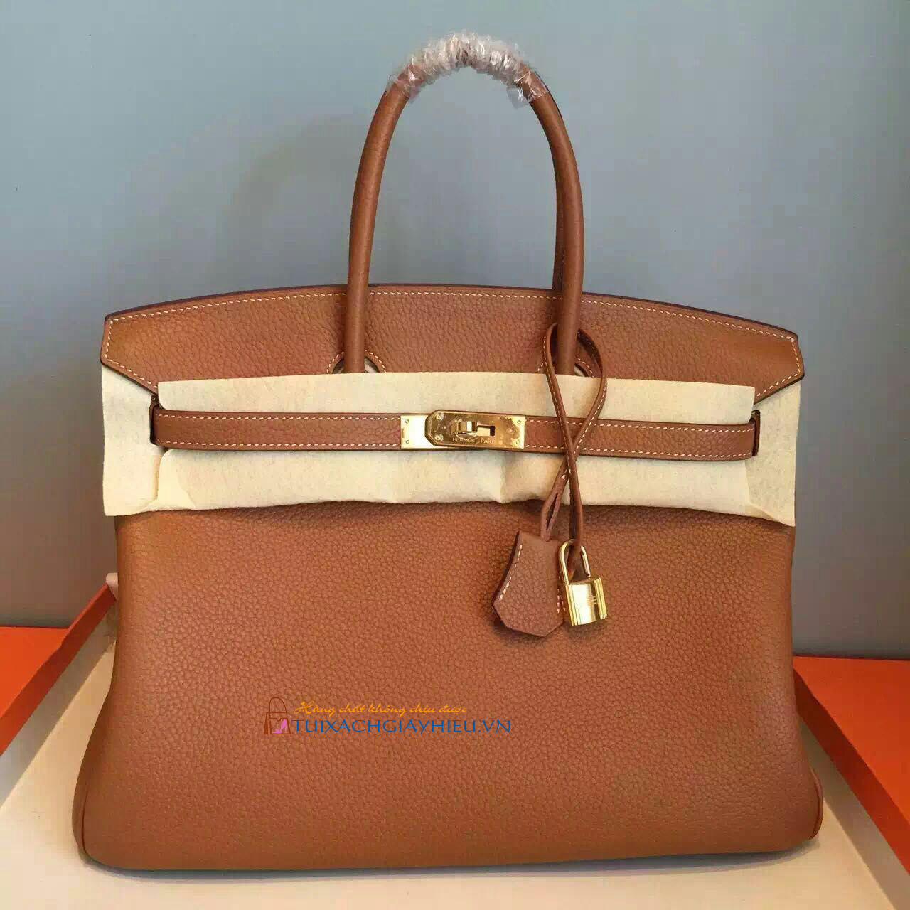 Túi  xách Hermes Birkin may tay 100% size 30 nâu