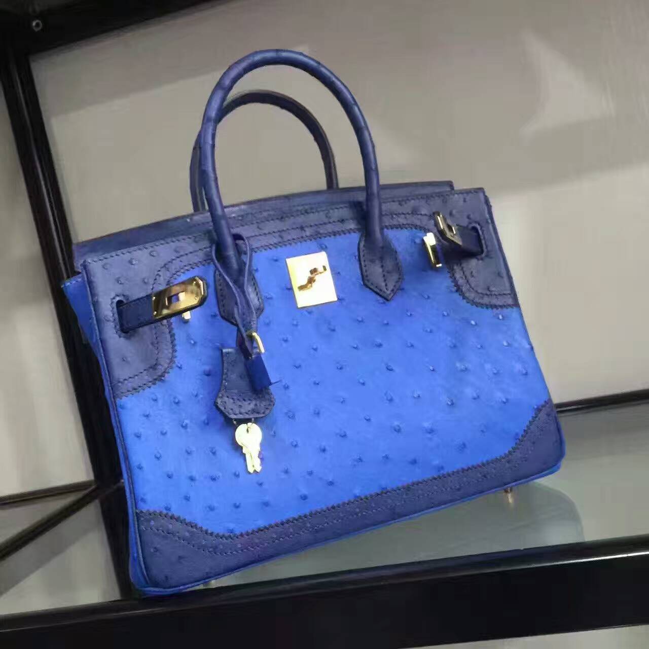 Túi  xách Hermes Birkin may tay 100% size 30 da đà điểu