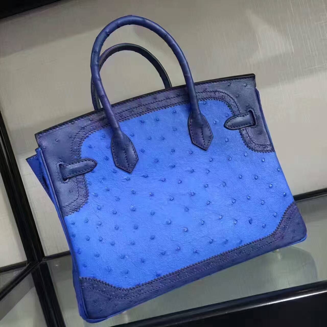 Túi  xách Hermes Birkin may tay 100% size 30 da đà điểu