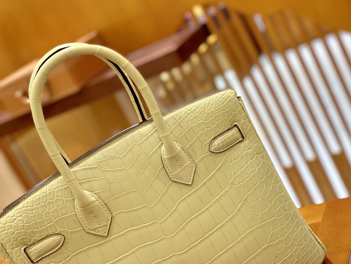 Túi  xách Hermes Birkin da cá sấu  may may 100%