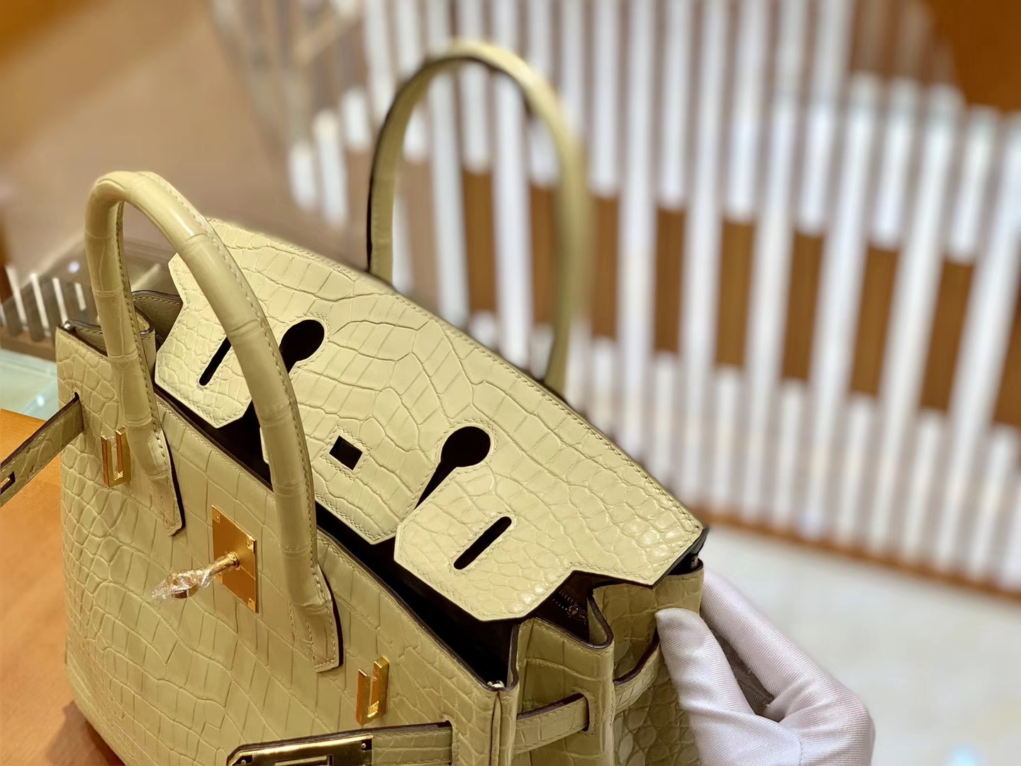 Túi  xách Hermes Birkin da cá sấu  may may 100%