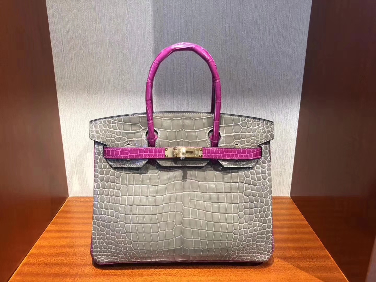 Túi  xách Hermes Birkin da cá sấu  may may 100%