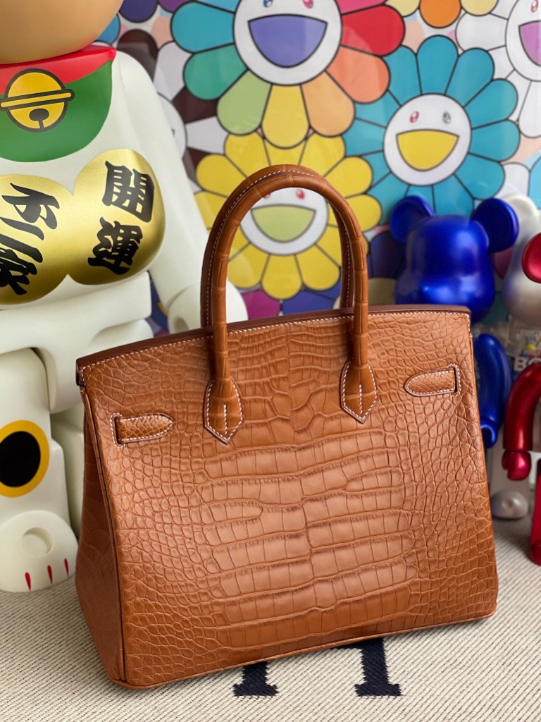 Túi  xách Hermes Birkin da cá sấu  may may 100%